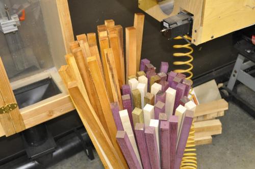 Some core and shaft squares waiting to be turned round