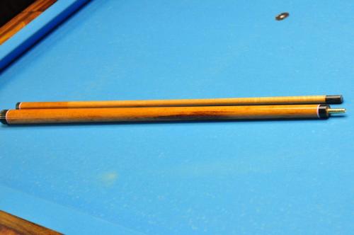 Break cue made of goncalo alves including the shaft.  Solid phenolic tip/ferule